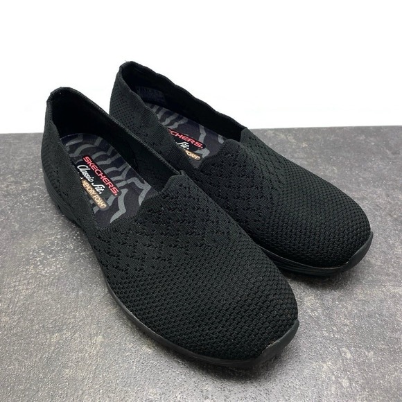 Skechers Seager Stat Black Slip On Loafer Comfort Shoes Women's US 8 Memory Foam - Picture 1 of 8